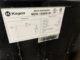 KEGCO MODEL MDK-199SS-01 2-TAP BEER DISPENSER W/ CO2 TANK & GAUGES