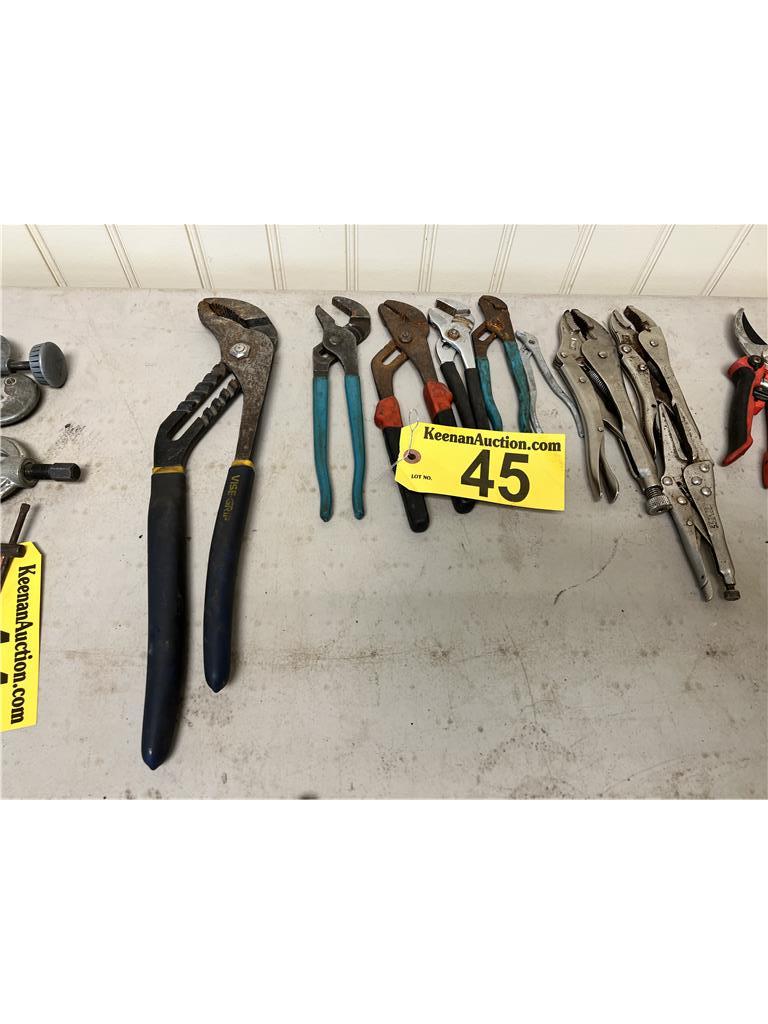 LOT OF 9-ASSORTED CHANNEL LOCK PLIERS