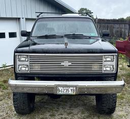 1988 CHEVROLET K5 BLAZER 4WD, 350 TBI, AUTO OD TRANS, 4WD, SOUTHERN TRUCK, BLACK