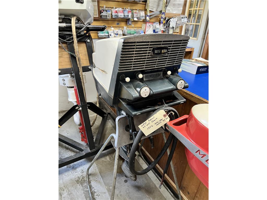 **ITEM IS LOCATED AT 624 MAIN RD., MILFORD MAINE** - 1956 WEST BEND SHARK 25HP, ELECTRIC START