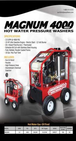 *NEW* MAGNUM 4000 GOLD HOT WATER PRESSURE WASHER