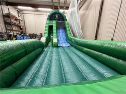 FREAKY FROG SPLASH INFLATABLE WATER SLIDE WITH BLOWER, 35'L X 10'W X 16'H