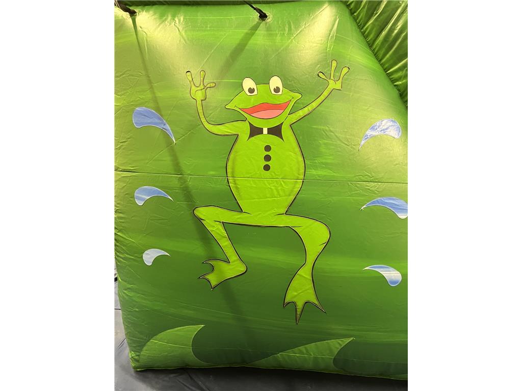 FREAKY FROG SPLASH INFLATABLE WATER SLIDE WITH BLOWER, 35'L X 10'W X 16'H