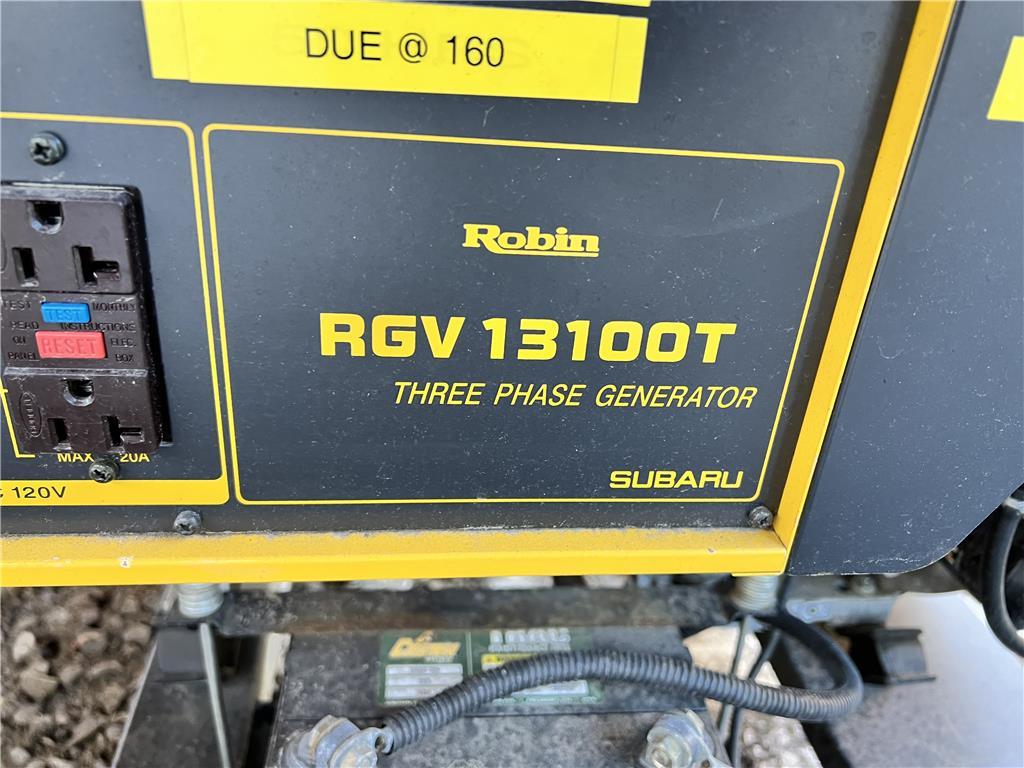 SUBARU MODEL RGV13100T PORTABLE 3PH GENERATOR, ELECTRIC START, 18HP, 85 HOURS