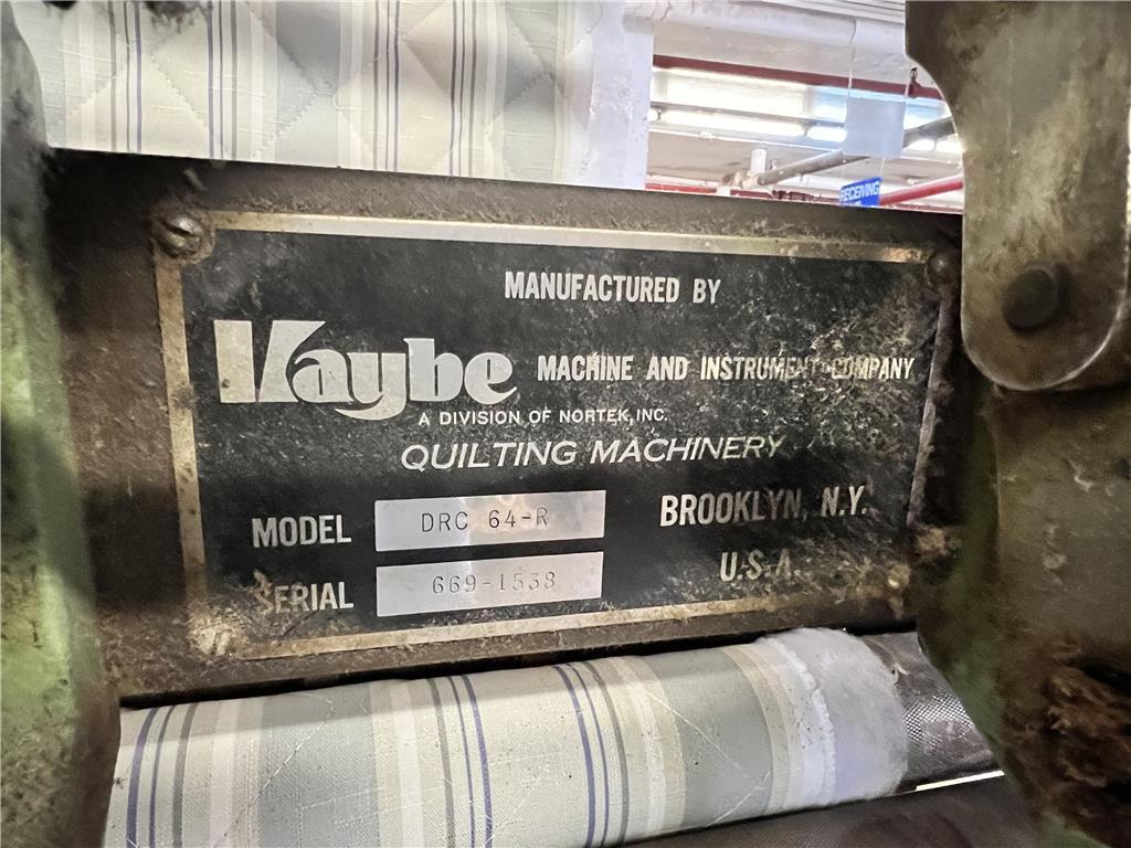 FLOOR 1: KAYBE DRC-64-R QUILTING MACHINE, S/N: 669-1538, YARD COUNTER