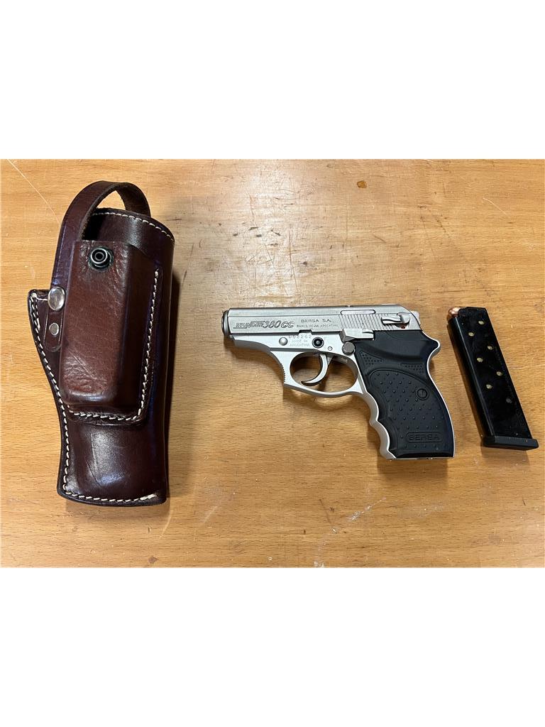 BERSA THUNDER 380CC PISTOL, S/N: D02262, W/ CLIP & HOLSTER