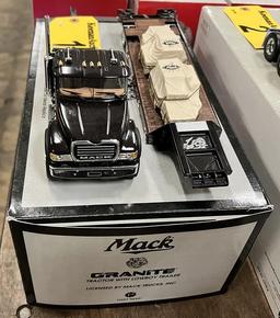 FIRST GEAR MACK GRANITE TRACTOR WITH LOWBOY TRAILER, 1:34 SCALE