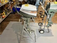 VINTAGE JOHNSON SEA HORSE 4HP OUTBOARD MOTOR W/ PORTABLE STAND