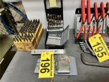 LOT OF ASSORTED DRILL BIT SETS AND STEEL LETTER AND NUMBER STAMPS