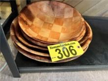 LOT OF 12-WOODEN BOWLS