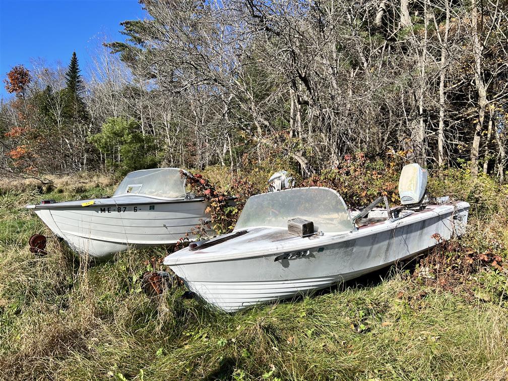 (2) FIBERGLASS BOATS WITH S/A BOAT TRAILERS