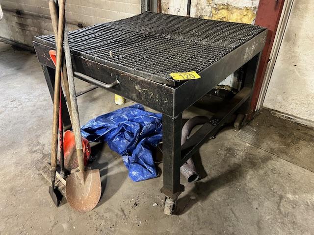 4' X 4' PORTABLE STEEL FRAME DRAIN TABLE