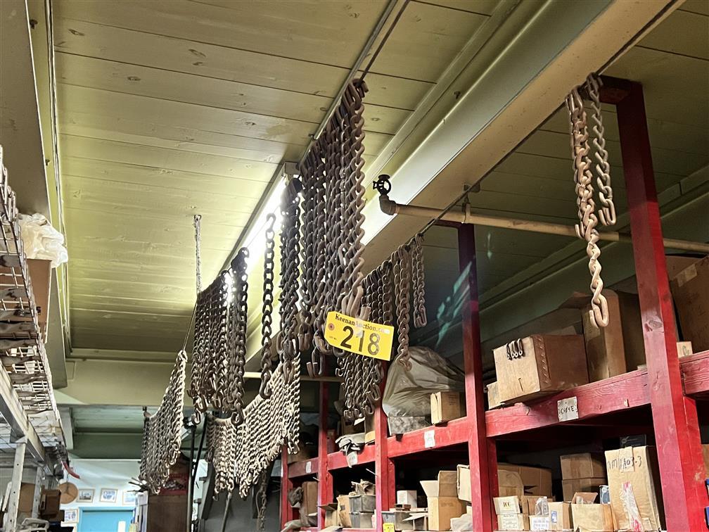 LOT: CROSS CHAIN HANGING FROM CEILING, ASSORTED LENGTHS
