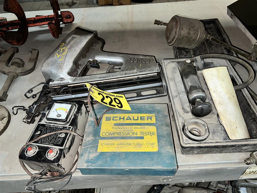 LOT: SENCO NAILER, MULTIMETER, COMPRESSION TESTER