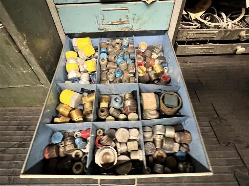 LOT: 11-ASSORTED PARTS CABINETS & CONTENTS: AUTOMOTIVE HARDWARE, FITTINGS, BALL BEARINGS, BOLTS