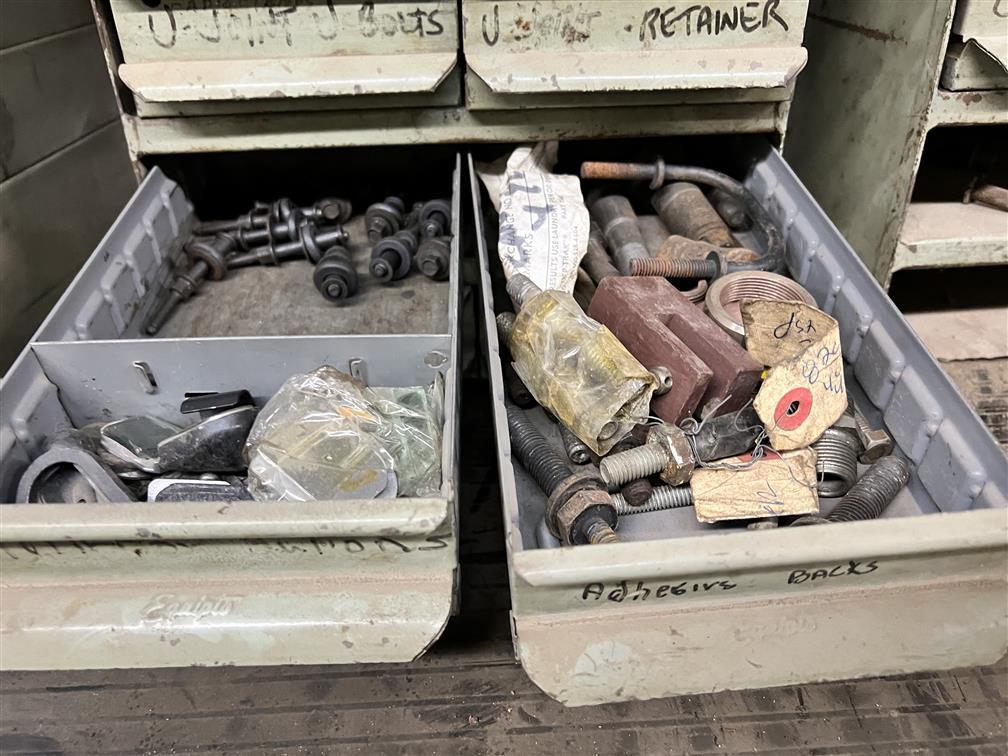 LOT: 11-ASSORTED PARTS CABINETS & CONTENTS: AUTOMOTIVE HARDWARE, FITTINGS, BALL BEARINGS, BOLTS