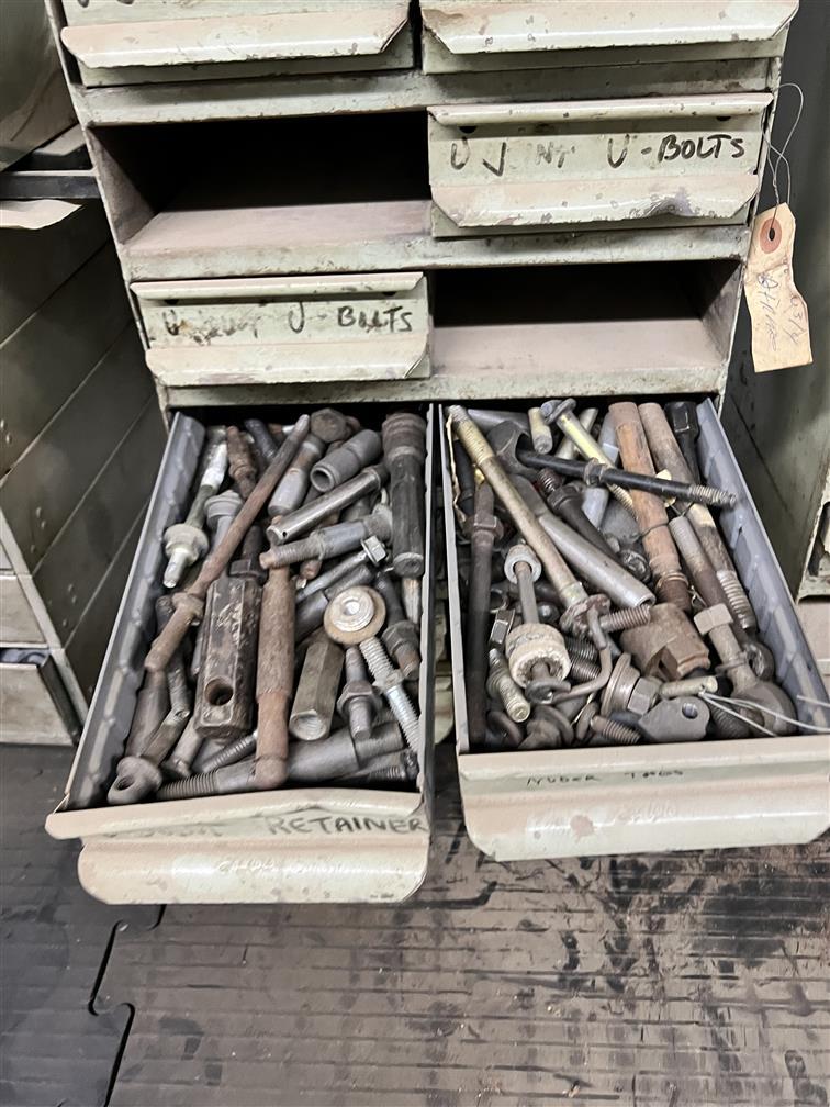 LOT: 11-ASSORTED PARTS CABINETS & CONTENTS: AUTOMOTIVE HARDWARE, FITTINGS, BALL BEARINGS, BOLTS