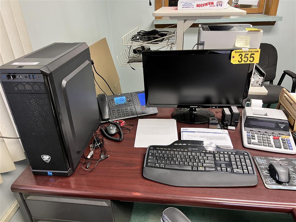 COUGAR PC W/ SAMSUNG 23” MONITOR, ADDING MACHINE, KEYBOARD & MOUSE