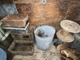 LOT: 13-ASSORTED BARRELS, WOODEN BOXES, REELS, STEEL BOXES