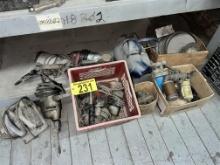 LOT: 10-ASSORTED POWER TOOLS, BODY HAMMERS, GRINDING WHEELS