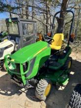 2016 JOHN DEERE 1025R L267LTR YANMAR 3-CYL DIESEL 4WD UTILITY TRACTOR, 377 HOURS, AUTO