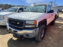 2004 GMC SIERRA REG CAB PICKUP, 4WD, 246,841 MILES, VIN: 1GTHK24U24E399640, W/ TRACRAC TRUCK RACK