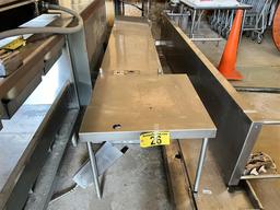 9' X 18" S/S UPPER SHELF - LEFT END: 24"D