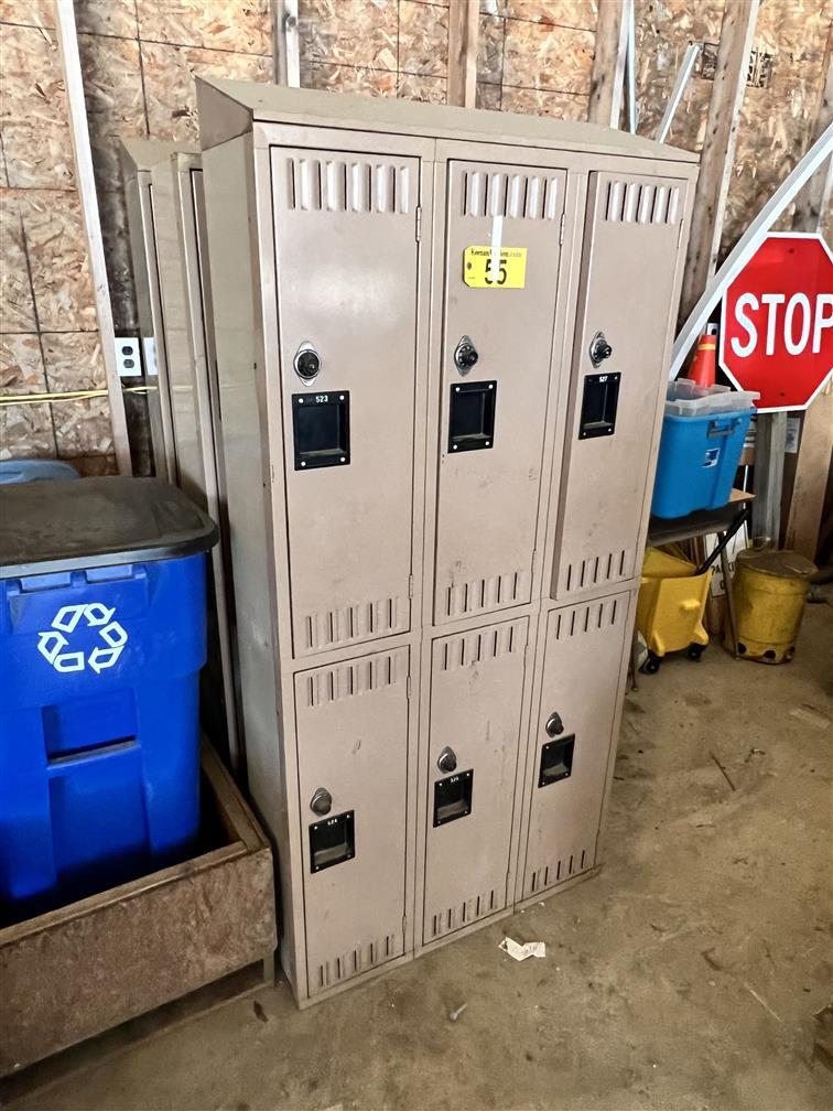 BID PRICE X 3 - (3) 6'DOOR COMBINATION LOCKER UNITS, 36"W X 12"D X 72"H