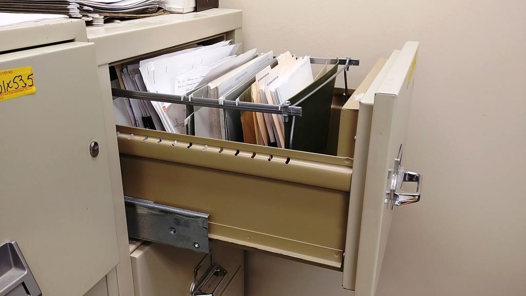 Insulated metal record file cabinet -4 drawers