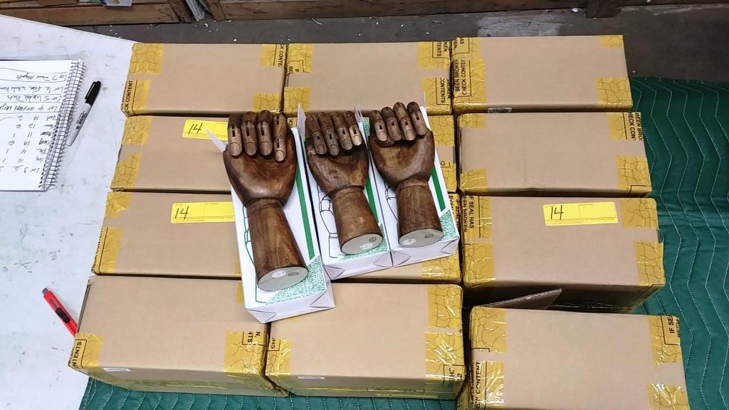 12 BOXES OF 3 WOOD HANDS EACH