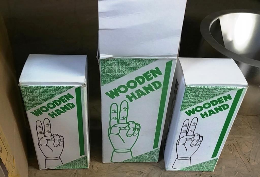 17 BOXES OF 3 WOOD HANDS EACH