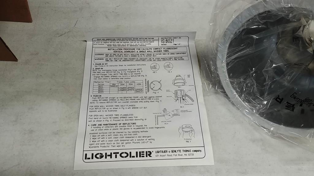 14 LIGHTOLIER 7" OPEN RECESSED DOWNLIGHT