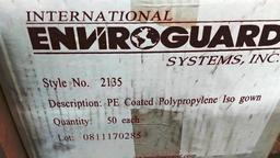 1 BOX OF 50 EACH PE COATED POLYPROPYLENE ISO GOWN