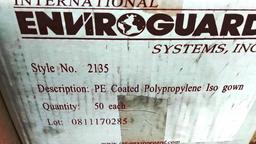 1 BOX OF 50 EACH PE COATED POLYPROPYLENE ISO GOWN