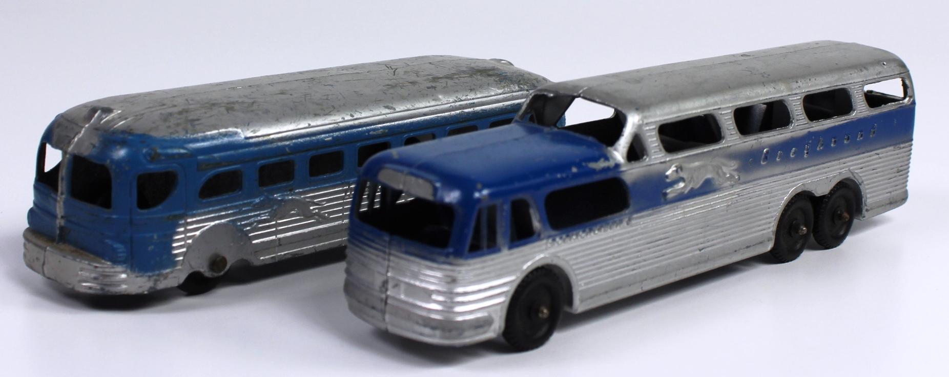 VINTAGE TOOTSIETOY GREYHOUND BUS - LOT OF 2