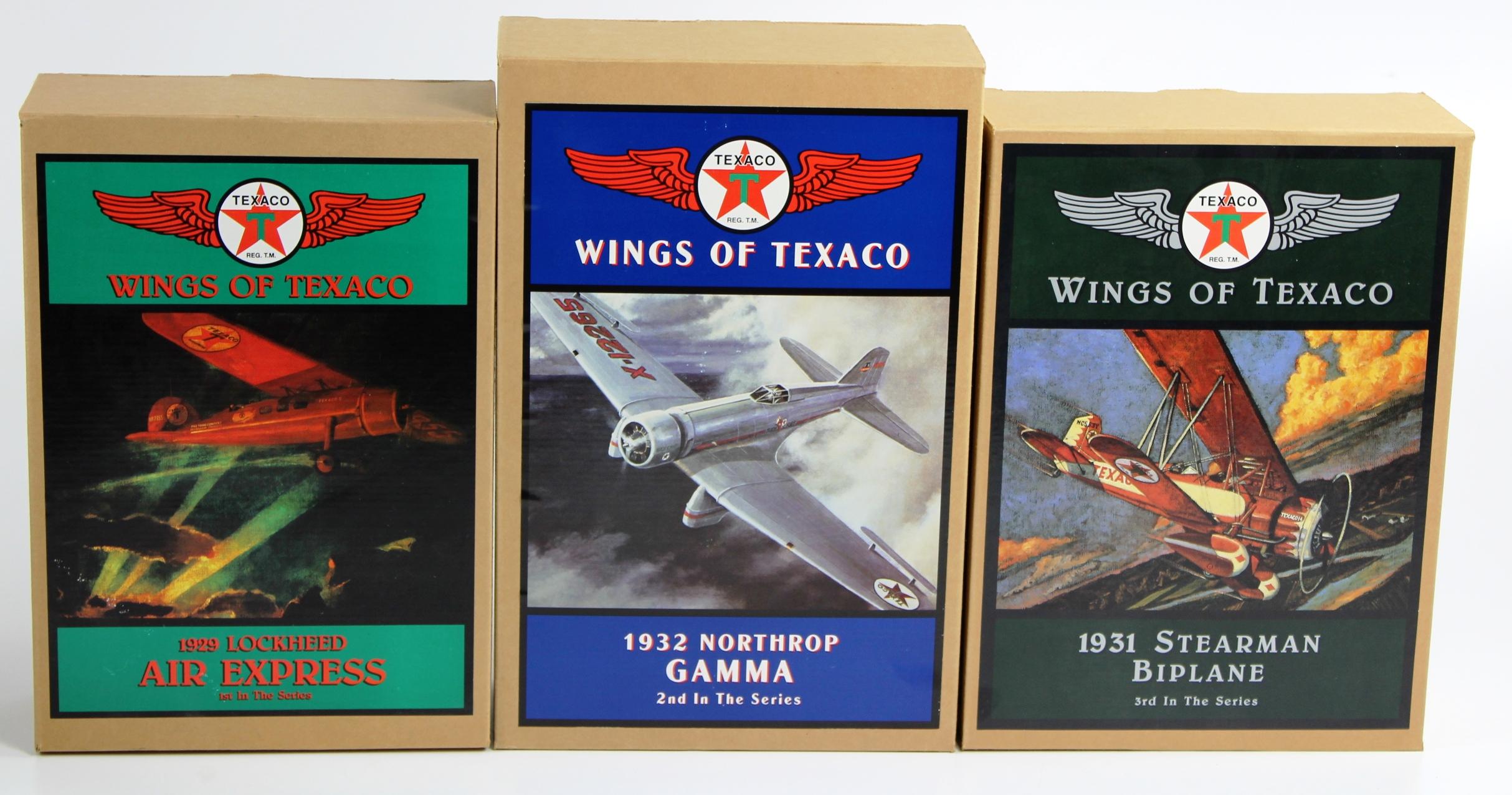 3 NEW, IN THE BOXES WINGS OF TEXACO: 1ST, 2ND & 3RD IN THE SERIES