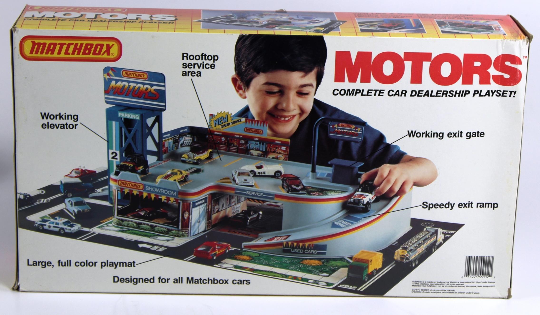 NEW, IN THE BOX: MATCHBOX MOTORS COMPLETE CAR DEALERSHIP PLAYSET