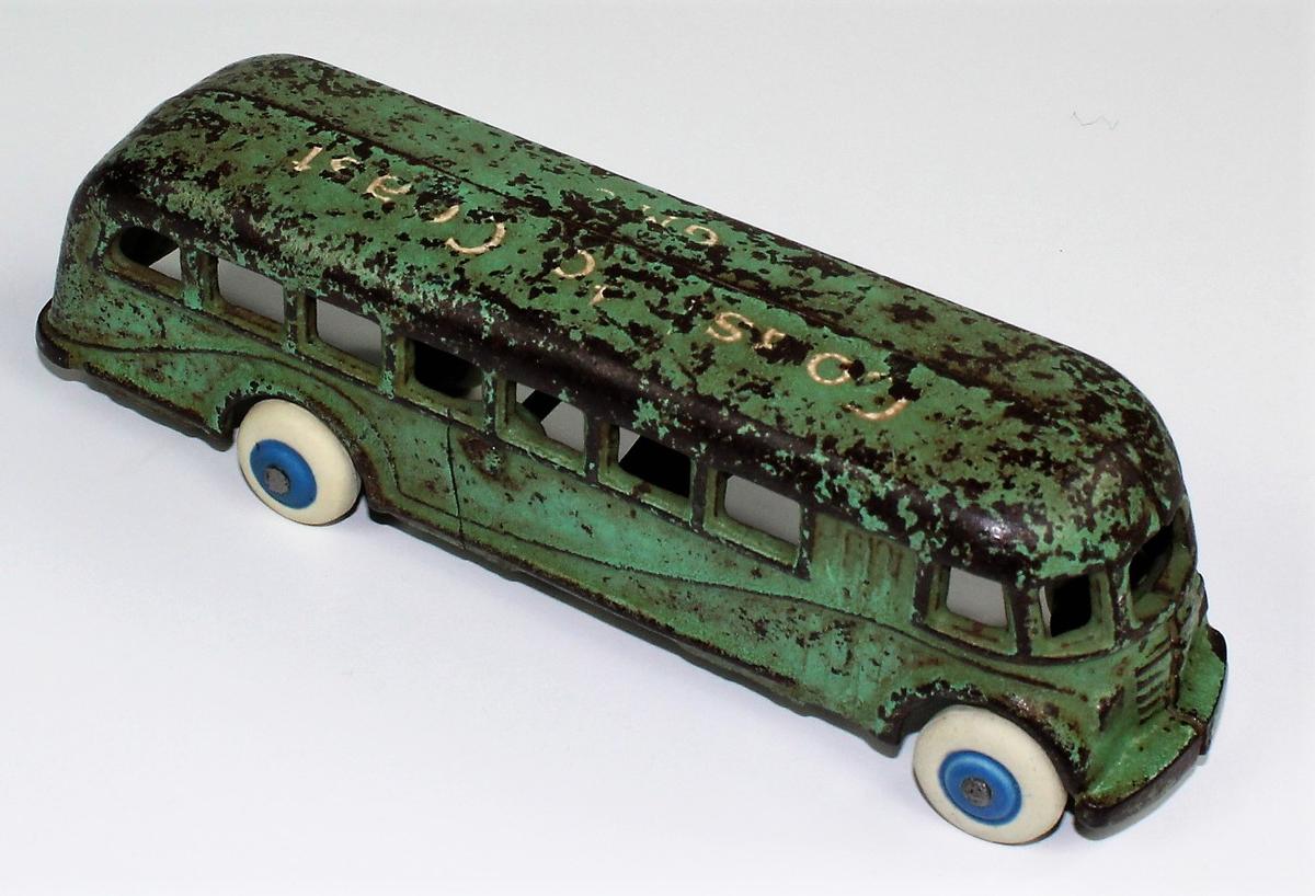 VINTAGE ARCADE CAST IRON GMC COAST TO COAST BUS