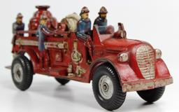 VINTAGE ARCADE CAST IRON 6 MAN PUMPER FIRE TRUCK 13"