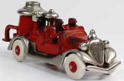 VINTAGE HUBLEY CAST IRON FIRE TRUCK PUMPER NICKEL PLATED