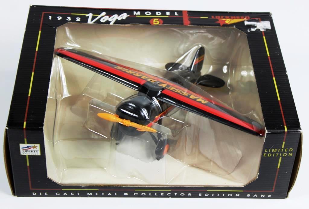 NEW, IN THE BOX MASSEY-HARRIS DIECAST AIRPLANE BANKS