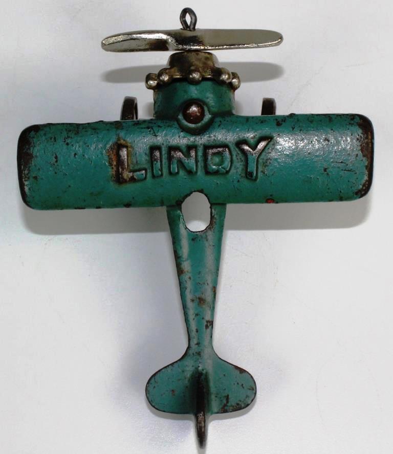 VINTAGE HUBLEY "LINDY" SINGLE ENGINE CAST IRON PLANE