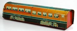 VINTAGE WOLVERINE TIN LITHO TRAIN OBSERVATION & DINING CAR