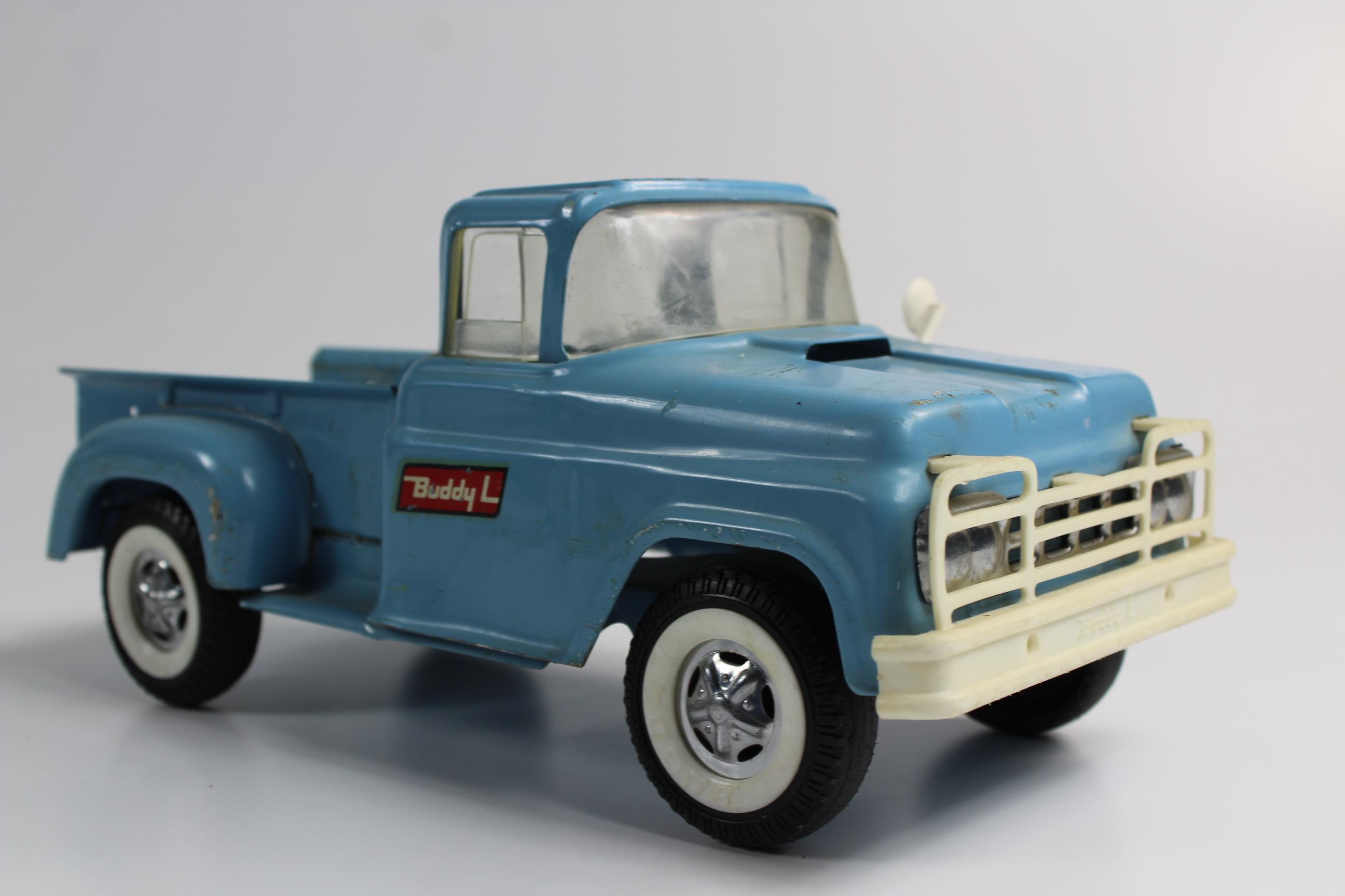 VINTAGE BUDDY L PRESSED STEEL STEPSIDE PICKUP TRUCK BLUE