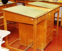 2 WOOD DRAFTING TABLES