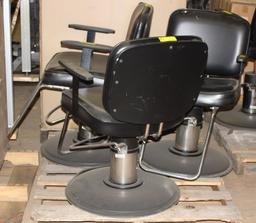 SALON CHAIRS WITH FOOT REST AND WEIGHTED BASE