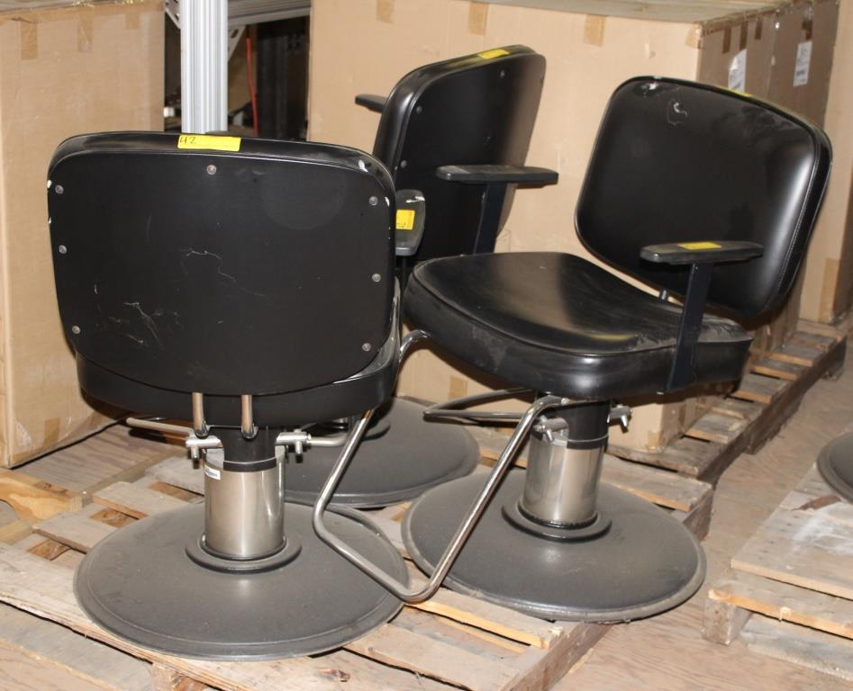 SALON CHAIRS WITH FOOT REST AND WEIGHTED BASE
