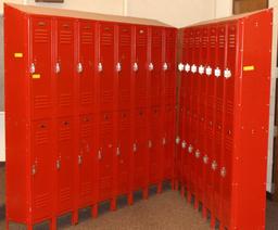 BANK OF 16 EACH METAL LOCKERS