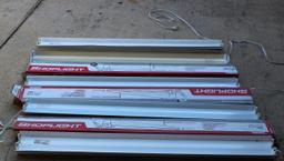 LOT OF 5 SHOP LIGHTS - 4FT FLOURESCENT FIXTURES