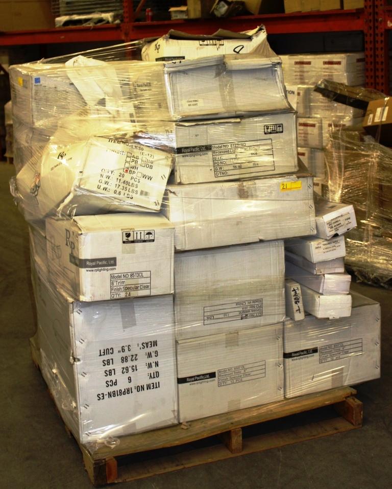 MIXED PALLET OF ROYAL PACIFIC LTD. LIGHTING HARDWARE